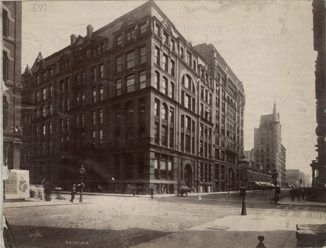 Le coin sud-est des rues Dearborn et Monroe, Chicago, 1890 - J. W. Taylor