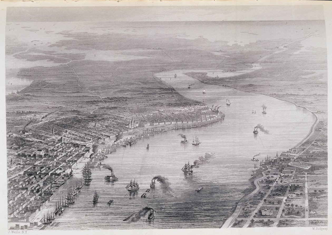 Vue aérienne de la Nouvelle-Orléans, de 