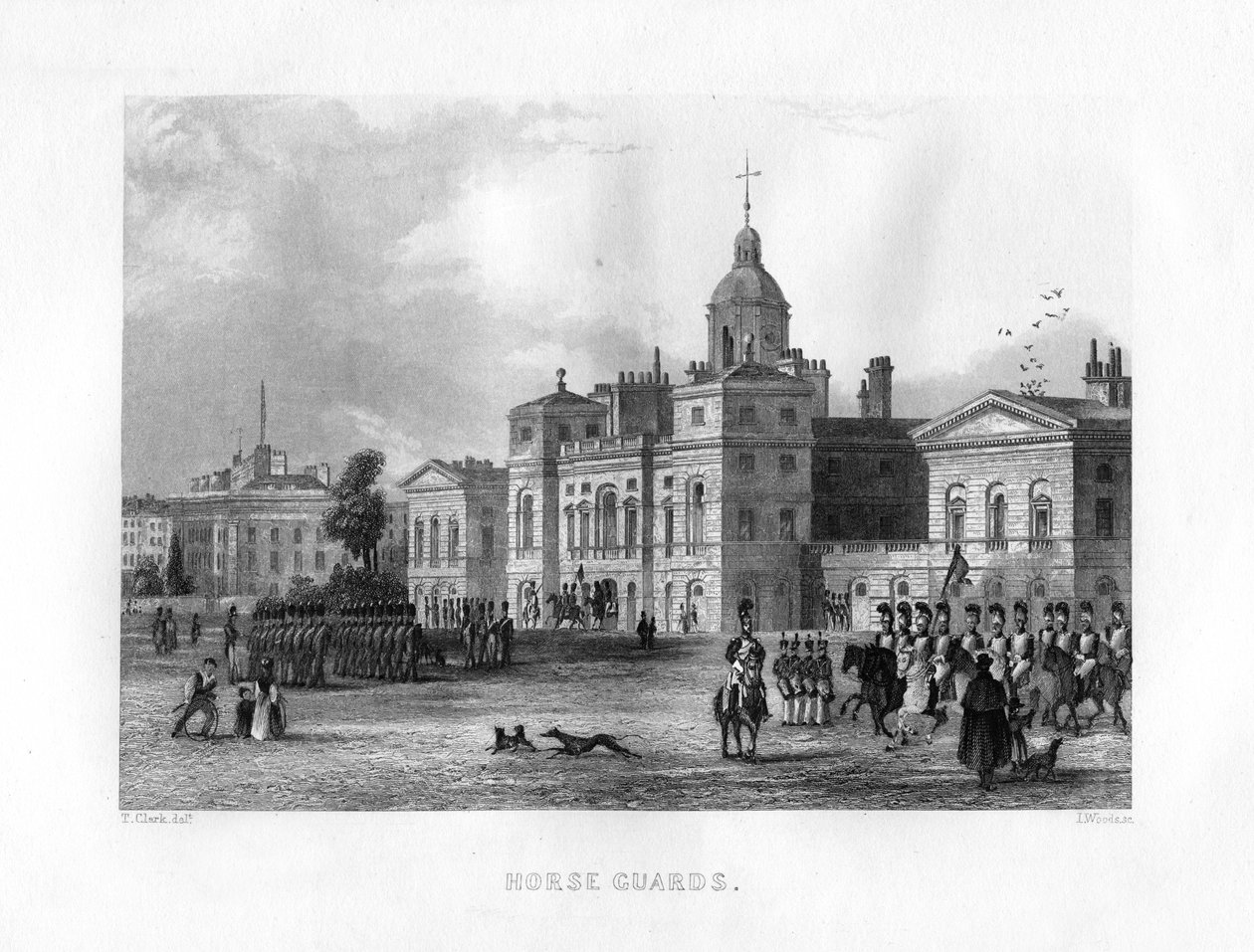 Horse Guards, Londres, XIXe siècle - J. Woods