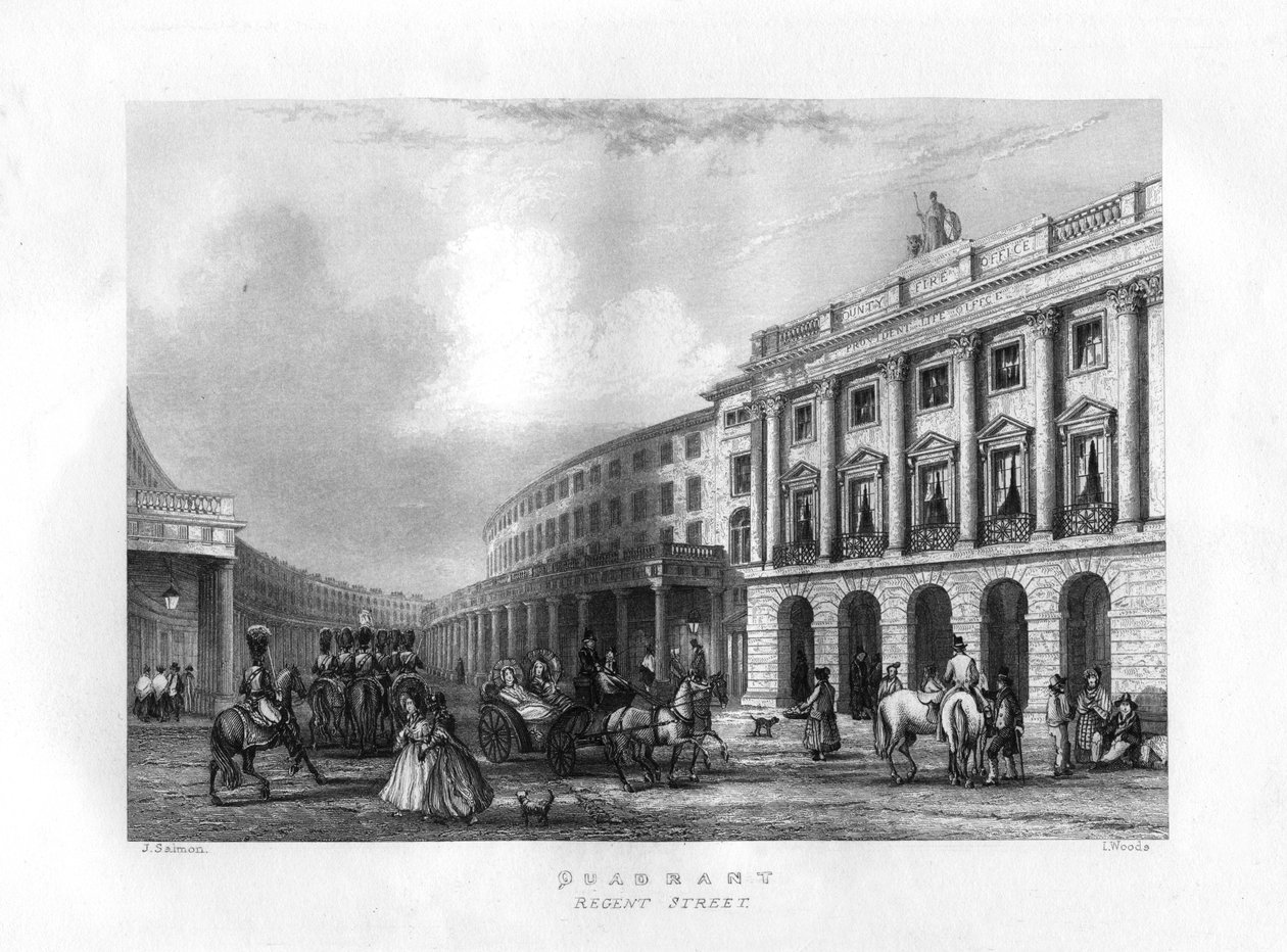 Quadrant, Regent Street, Londres, 19e siècle - J. Woods