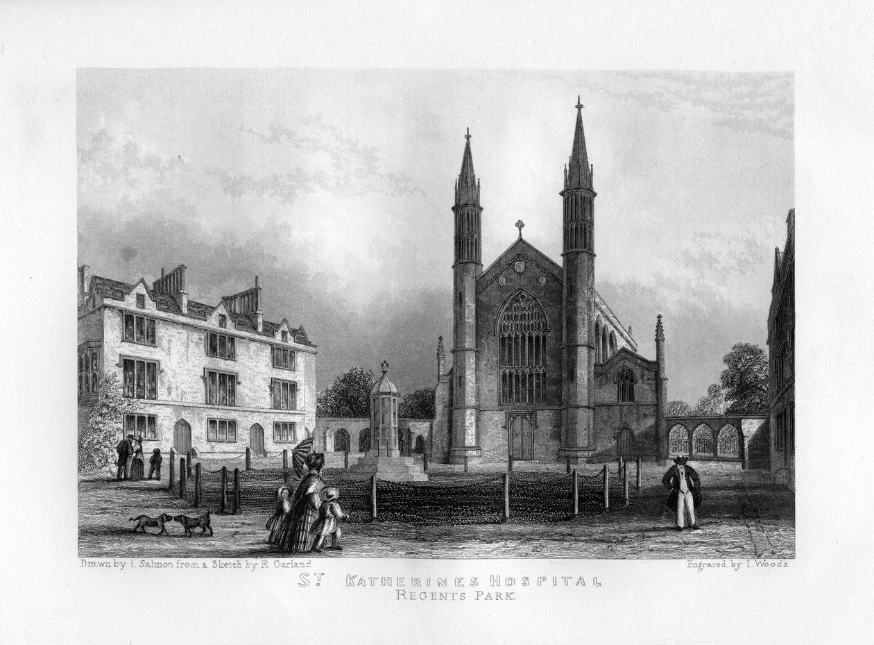Hôpital Sainte-Catherine, Regents Park, Londres, 19ème siècle - J. Woods
