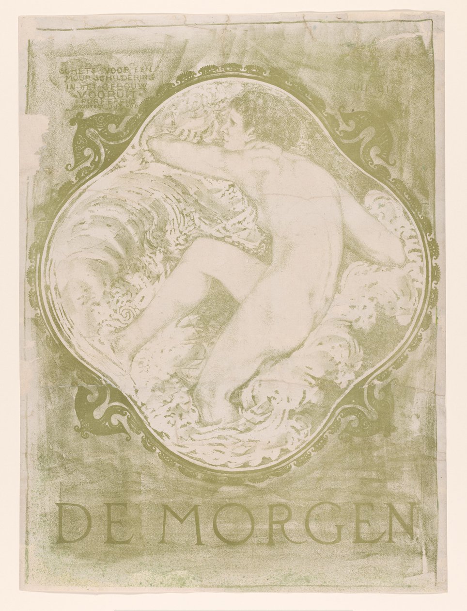 Femme nue dans les vagues - Jac Jongert