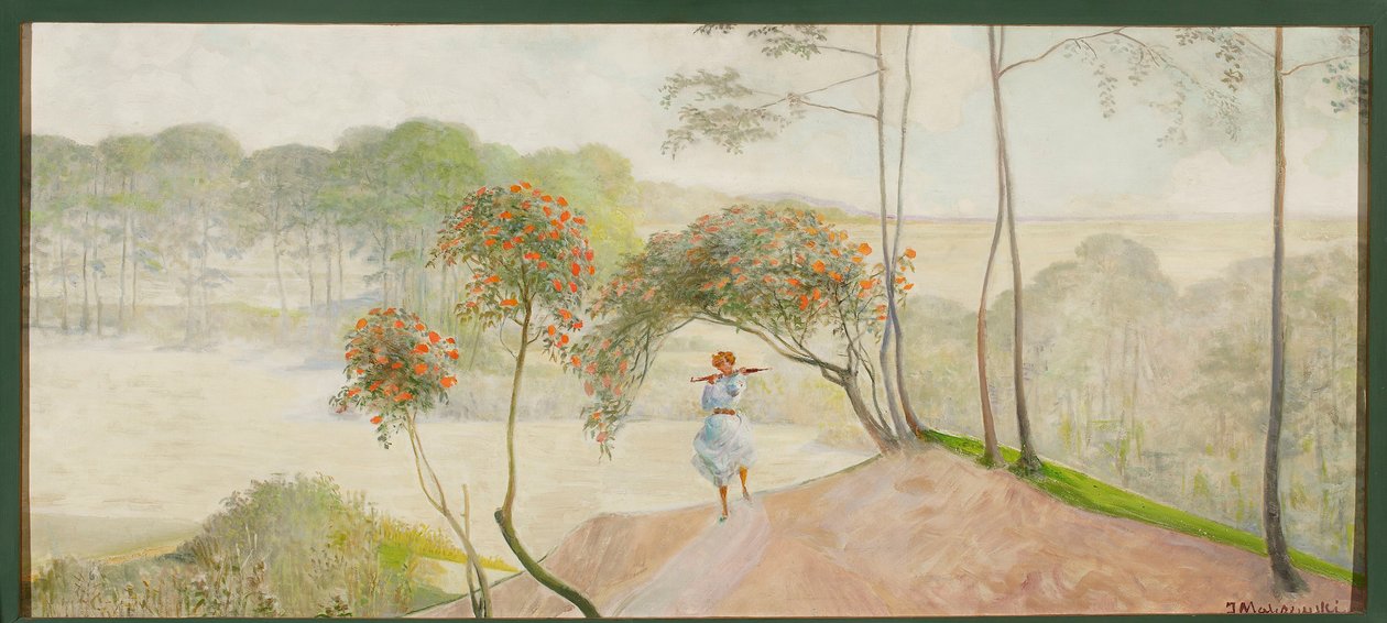 Paysage avec sorbier, partie gauche du triptyque « Va vers les ruisseaux » - Jacek Malczewski