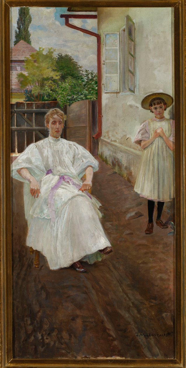 Devant la maison : la femme et la fille de l