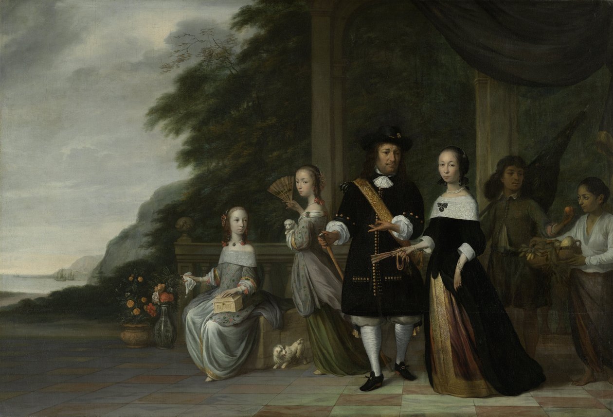 Le chef marchand batave de la VOC Pieter Cnoll et sa famille, 1665 - Jacob Coeman