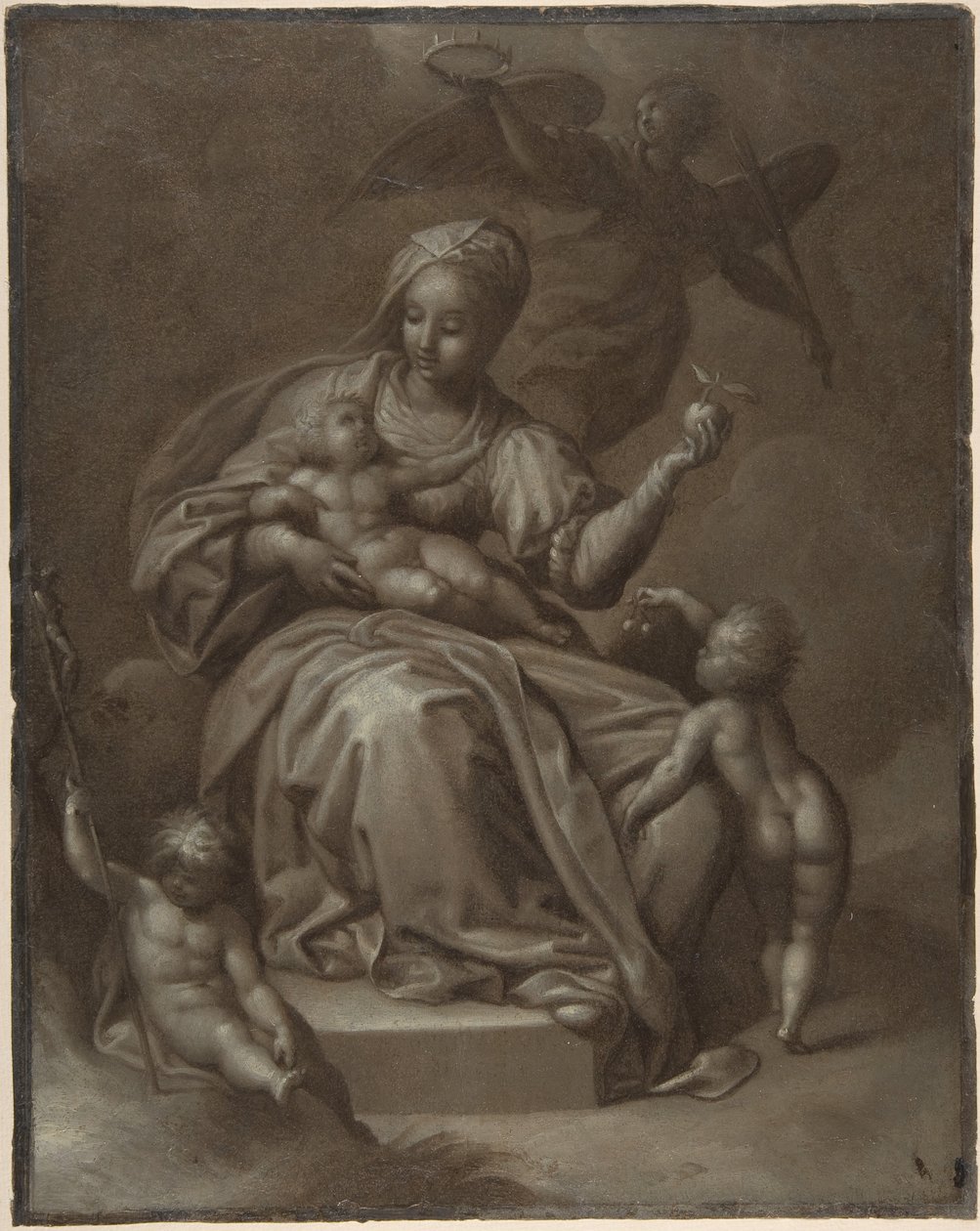Vierge et Enfant, et Saint Jean-Baptiste - Jacob de Backer