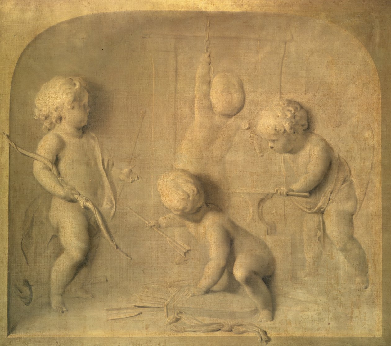 Putti façonnant les flèches de Cupidon - Jacob de Wit