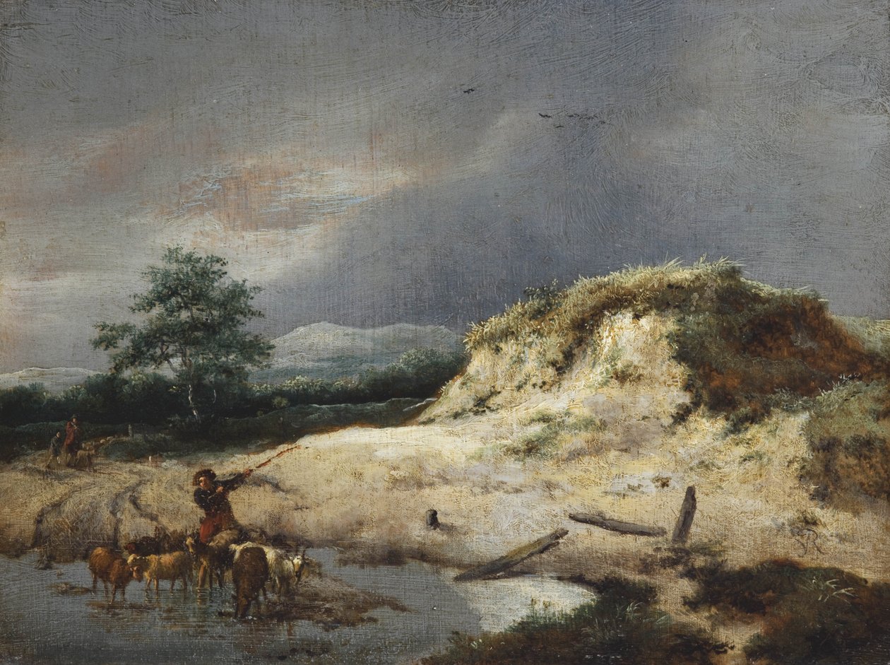 Paysage de dunes avec berger et son troupeau - Jacob van Ruisdael