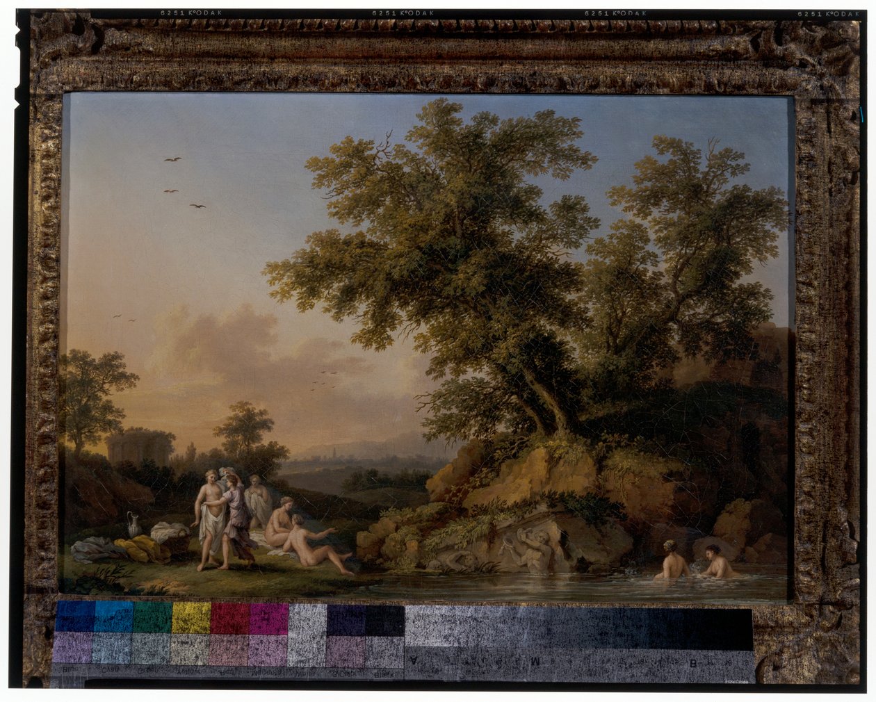 Une paire de paysages avec des nymphes se baignant - Jacob Philippe Hackert