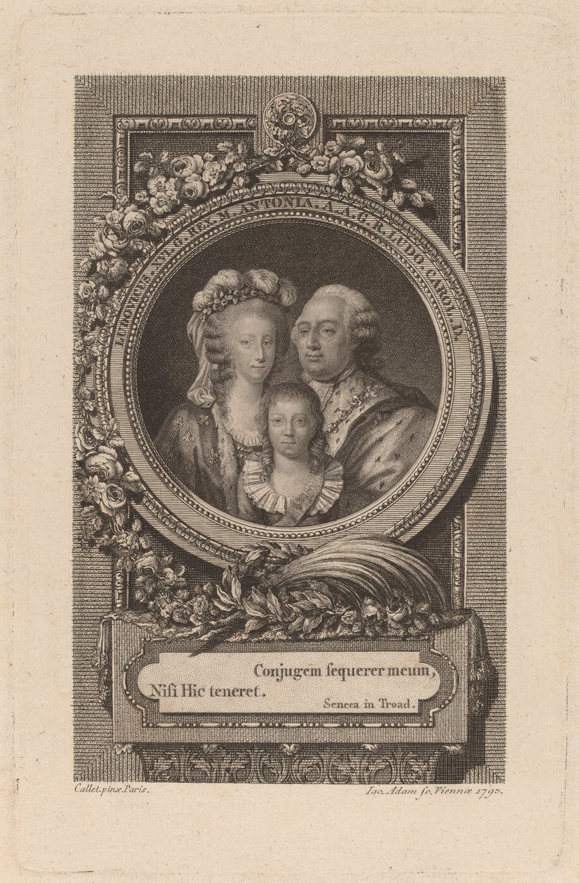 Louis XVI, Marie-Antoinette et Louis-Charles - Jacob Adam after Antoine François Callet