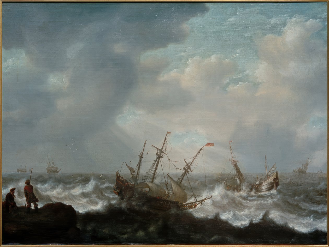 Trois-mâts et autres navires en mer agitée - Jacob Adriaensz Bellevois