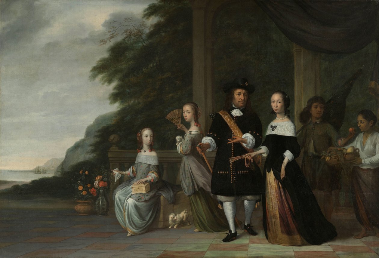 Pieter Cnoll, Cornelia van Nijenrode, leurs filles et deux serviteurs esclaves - Jacob Coeman