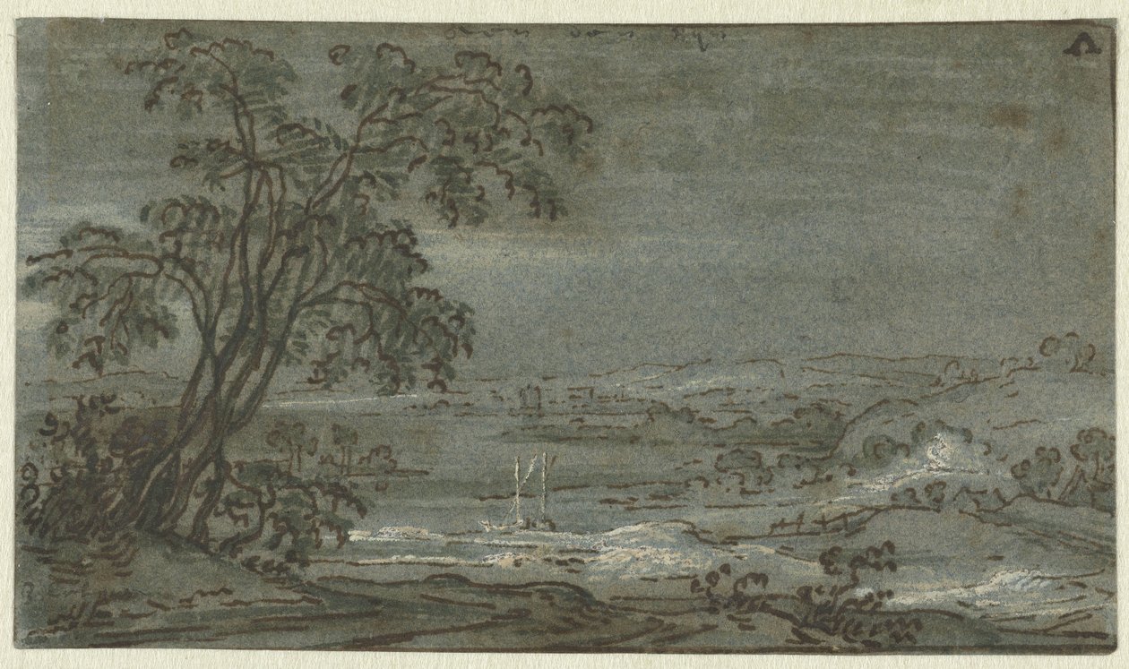 Paysage vallonné avec méandre de rivière - Jacob Colijn
