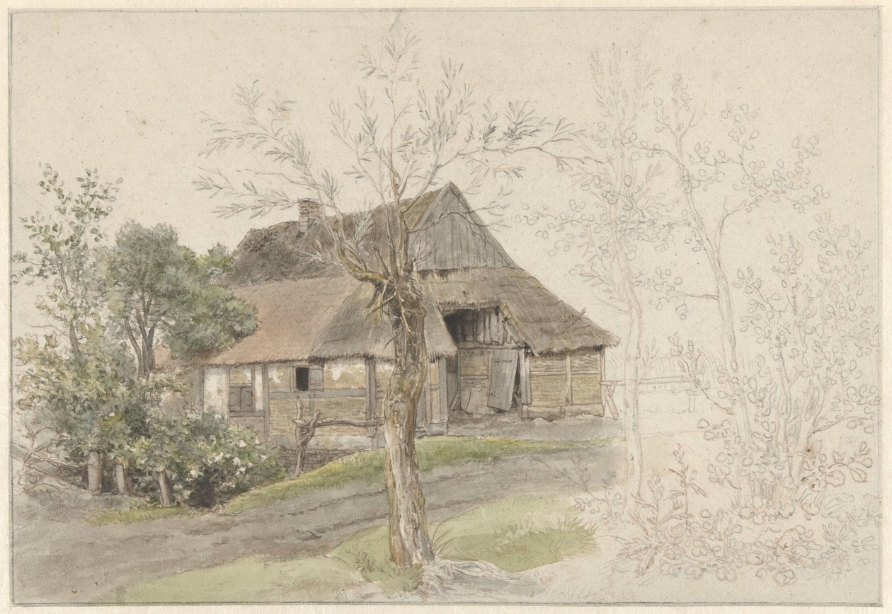 Maison de paysan avec des arbres à Delden - Jacob Ernst Marcus