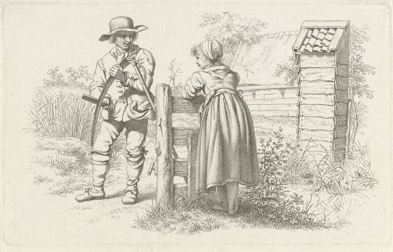 Faucheur parlant à une fille - Jacob Ernst Marcus
