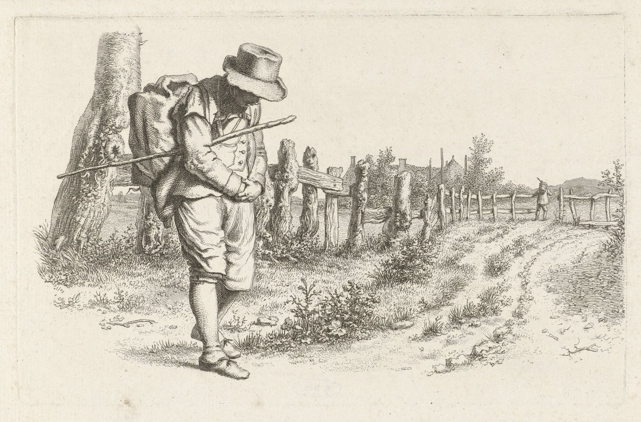 Voyageur sur un chemin de campagne - Jacob Ernst Marcus