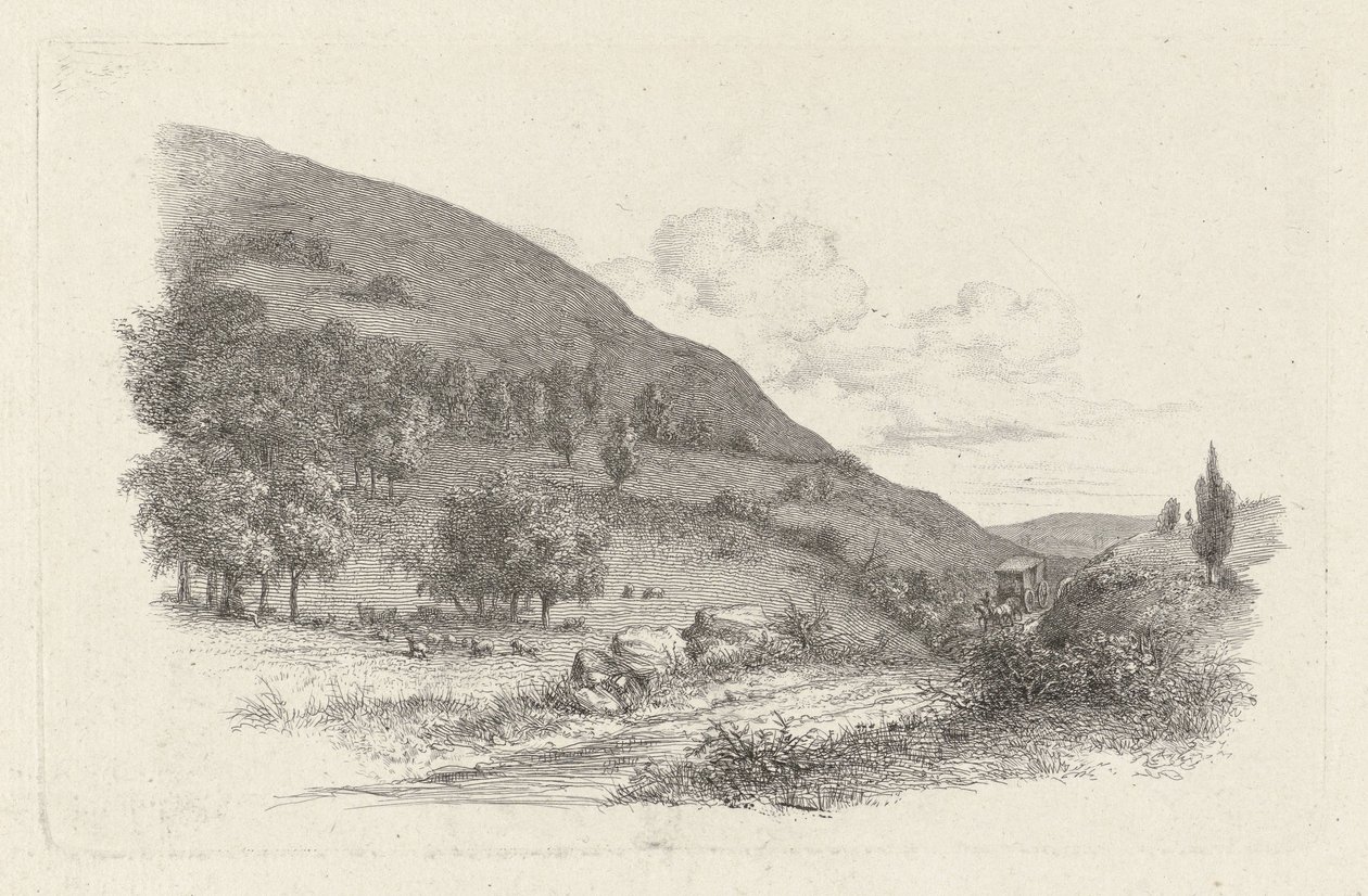 Carrosse dans un paysage (Études gravées) - Jacob Ernst Marcus
