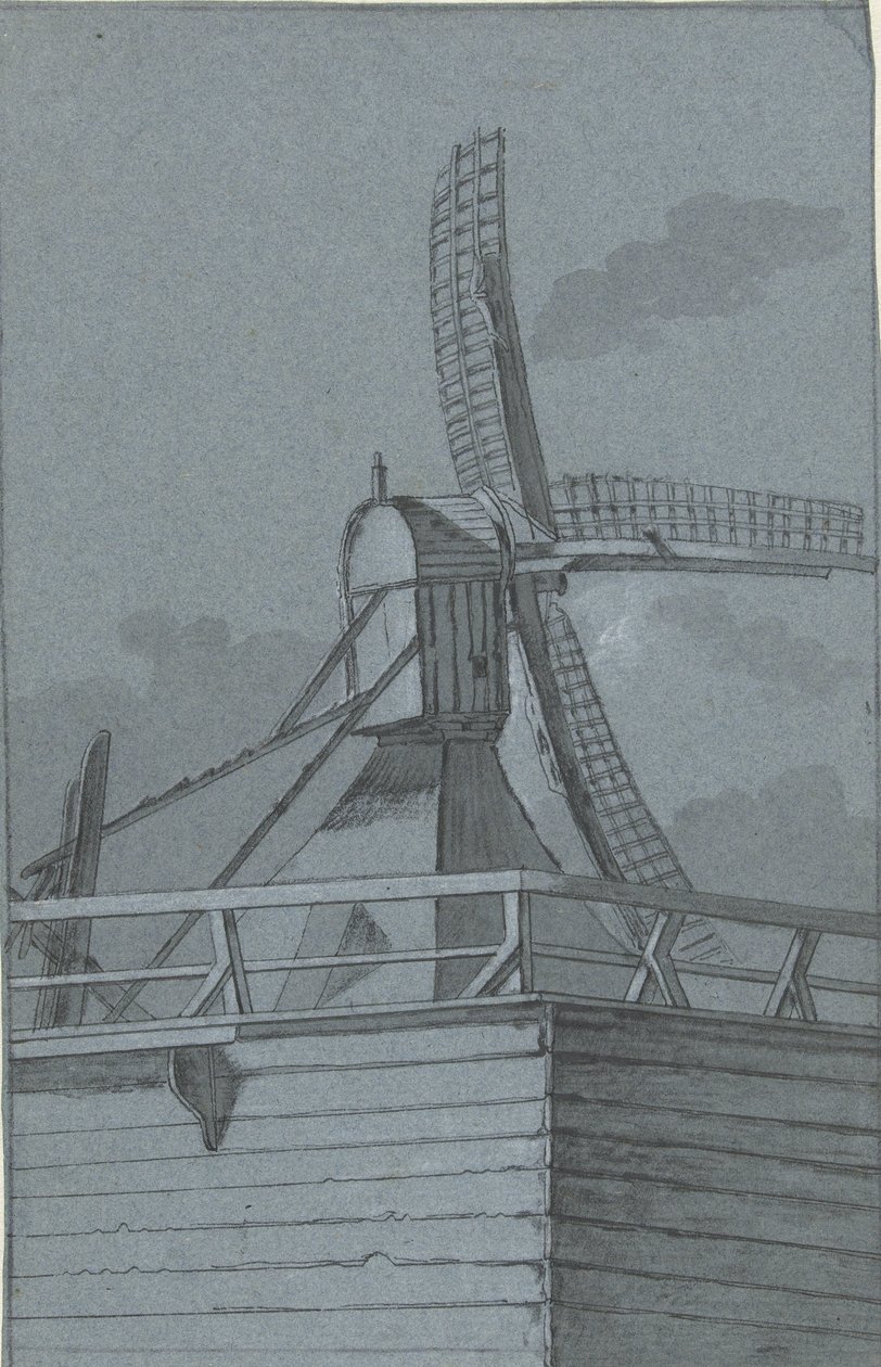 Moulin à vent avec soubassement en bois - Jacob Ernst Marcus