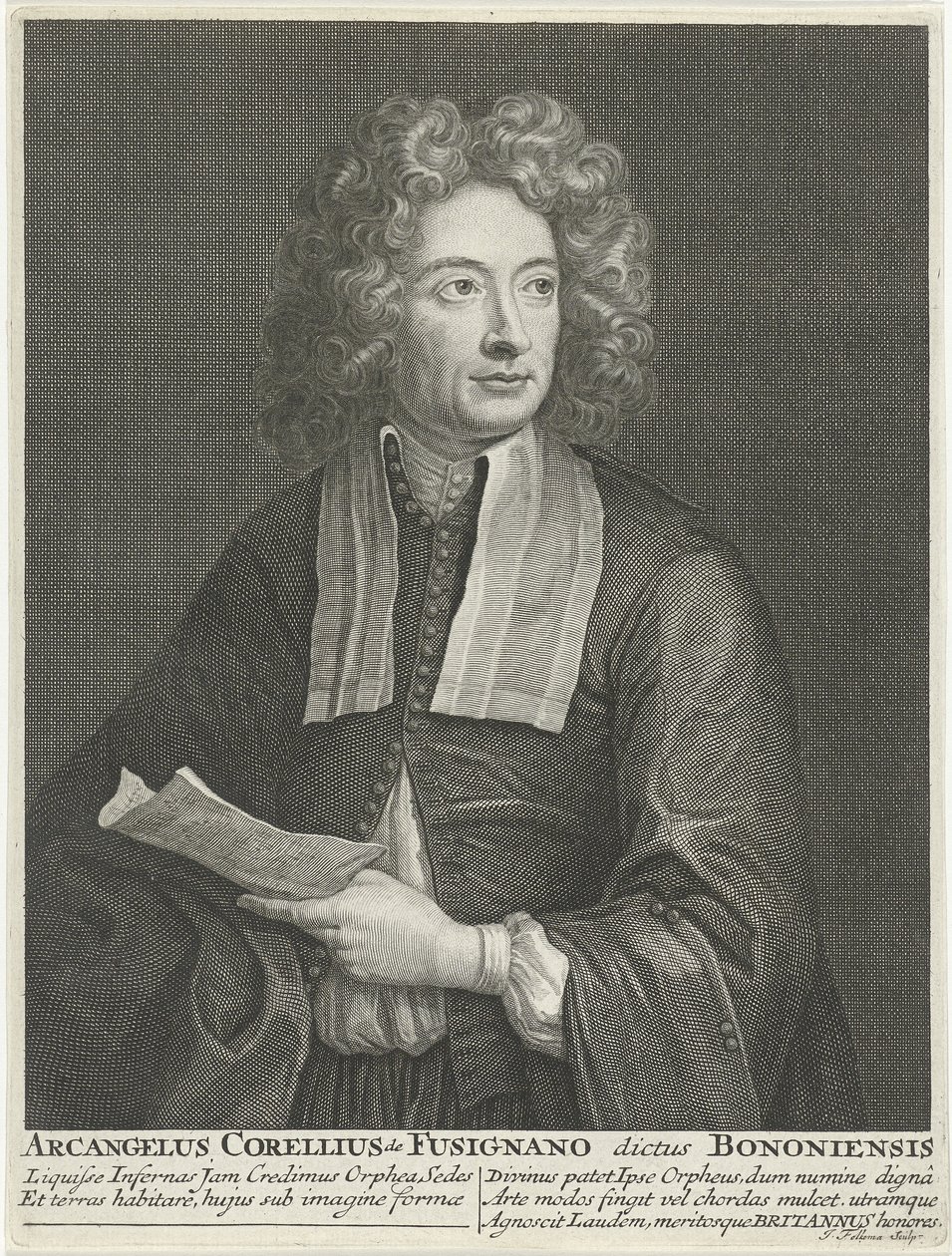 Portrait du compositeur et violoniste Arcangelo Corelli 1653-1713 - Jacob Folkema