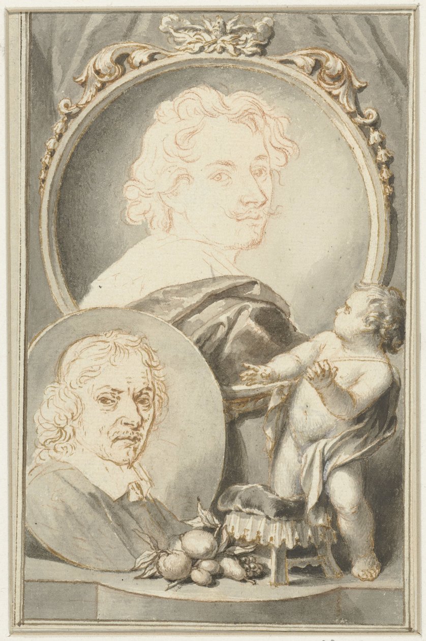 Portraits d'Anton van Dyck et Jacob de Bray | Estampe d'art