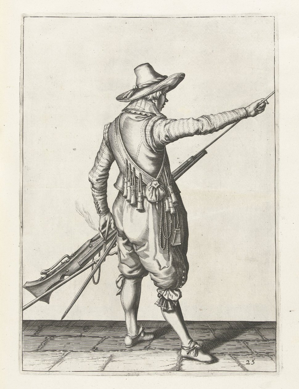 Mousquetaire retirant la baguette, c.1600 - Jacob II de Gheyn