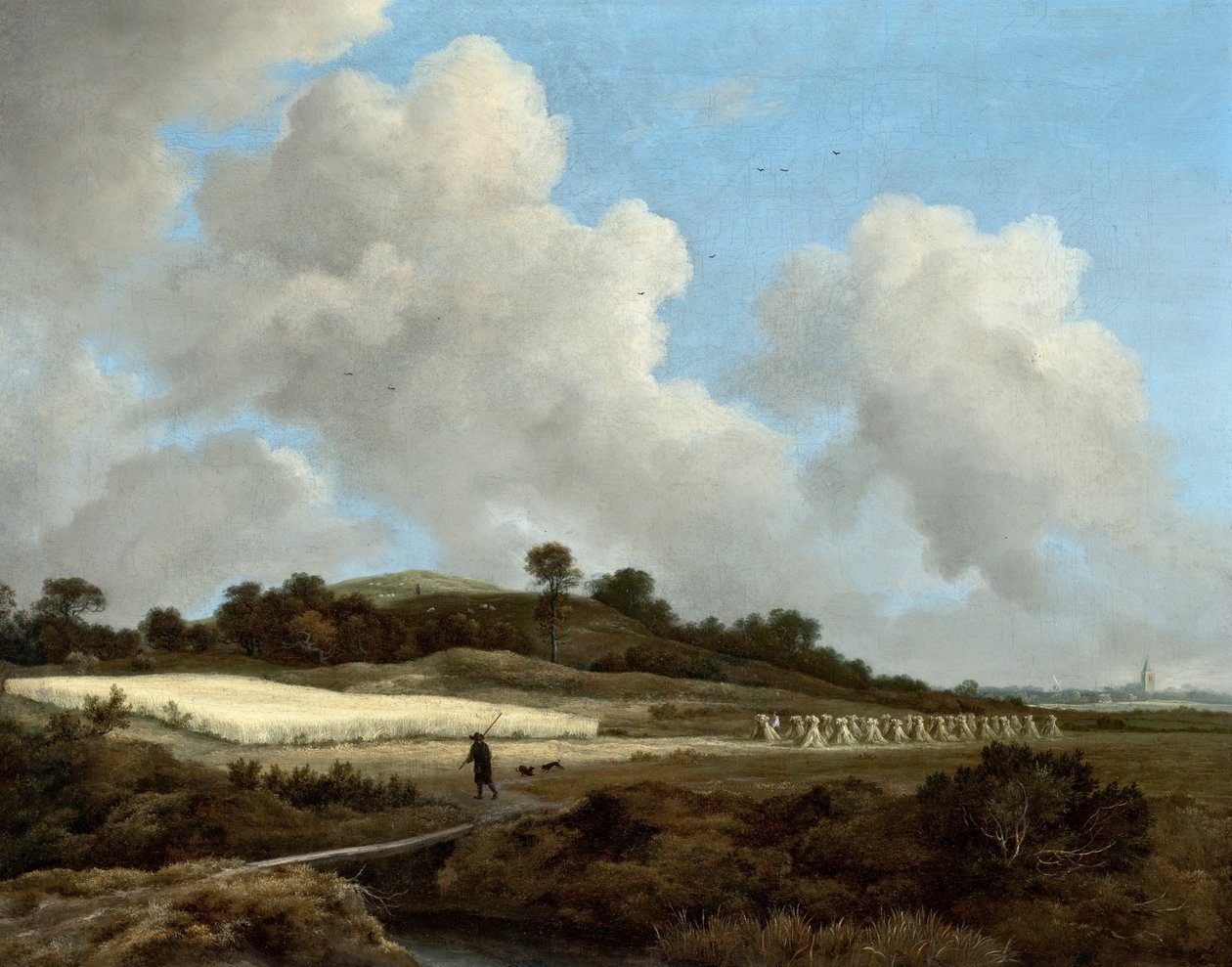 Vue des Champs de Blé avec une Ville Lointaine - Jacob van Ruisdael