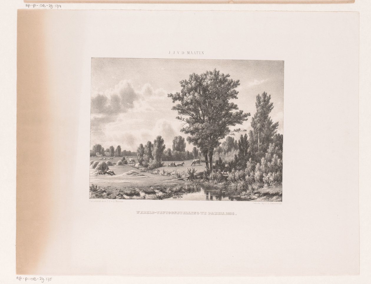 Paysage avec vaches et berger au repos - Jacob Jan van der Maaten