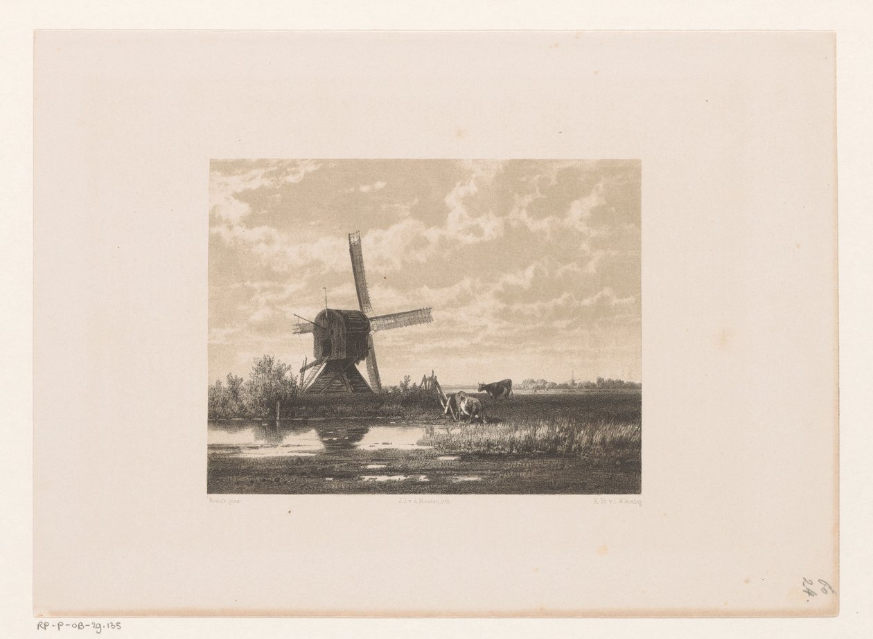 Paysage avec moulin au bord de l