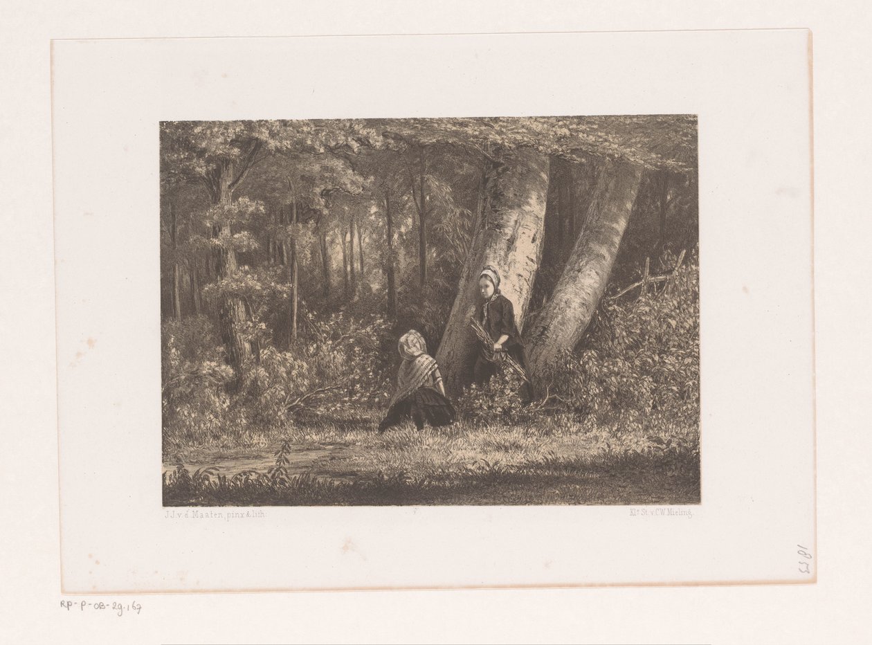 Deux filles dans la forêt - Jacob Jan van der Maaten