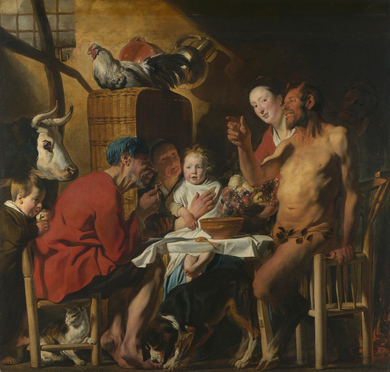 Le satyre chez le paysan - Jacob Jordaens