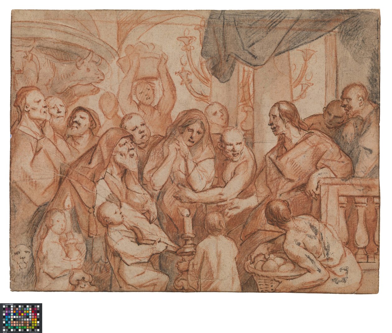 Hollandais : Le Christ et la femme adultère, esquisse préparatoire, verso : La capture du Christ - Jacob Jordaens