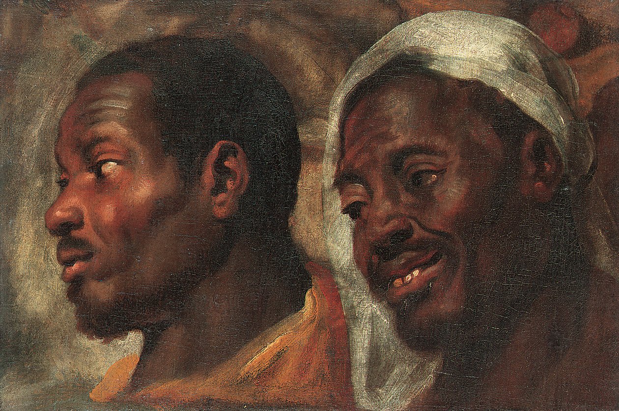 Études de tête de deux hommes africains - Jacob Jordaens