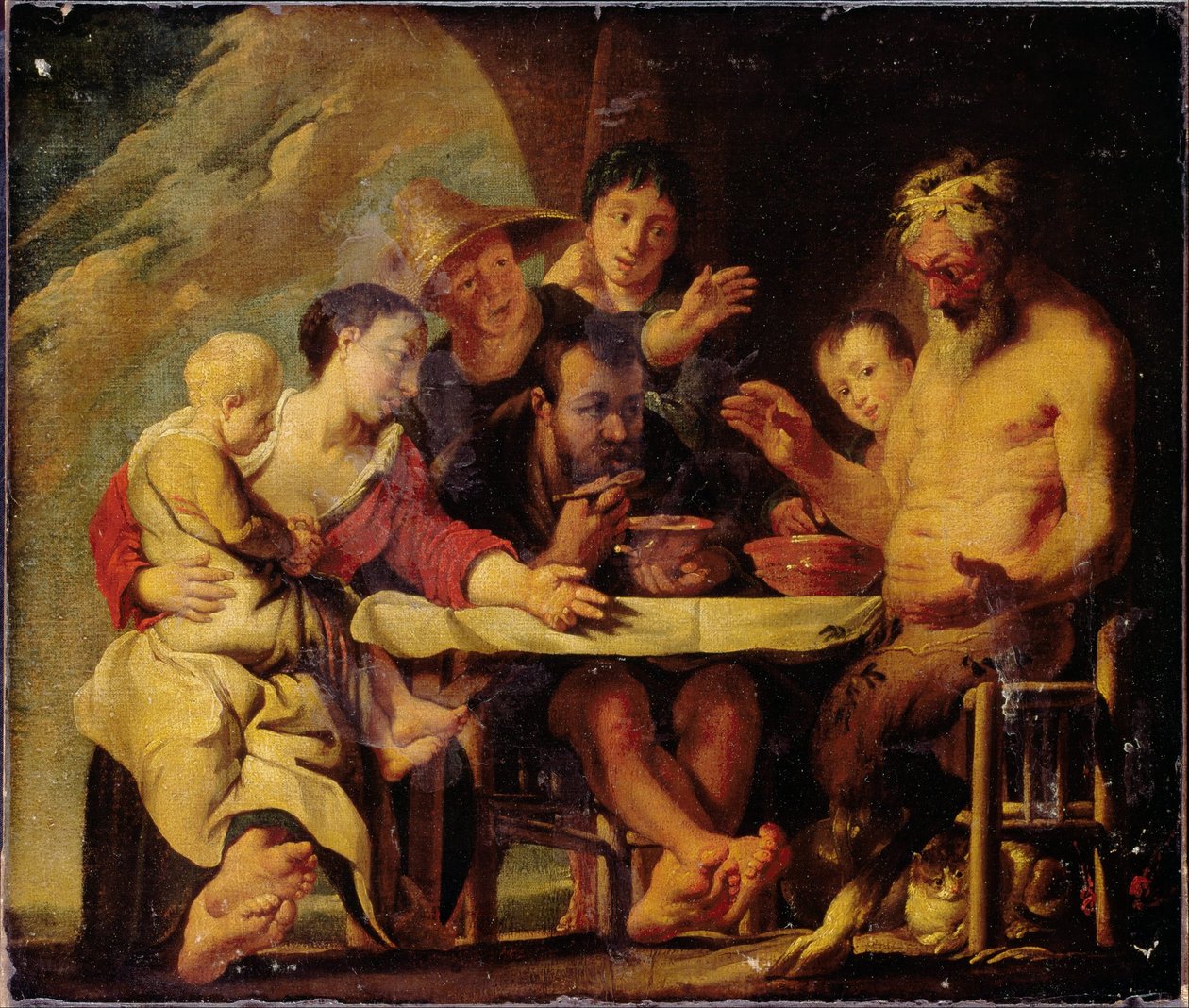 Le satyre et les paysans - Jacob Jordaens