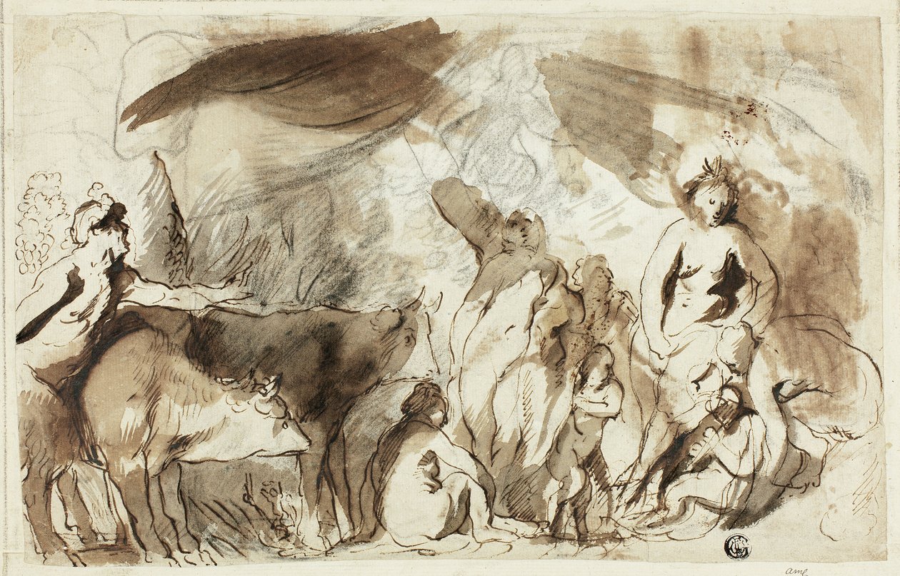Étude pour le Sine Baccho et Cerere Friget Venus (recto); Famille de Darius devant Alexandre (verso) - Jacob Jordaens