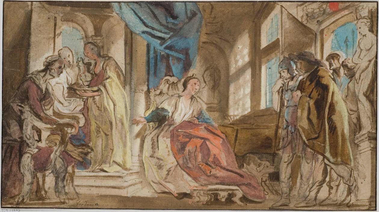 Télémaque conduisant Théoclymène devant sa mère Pénélope - Jacob Jordaens