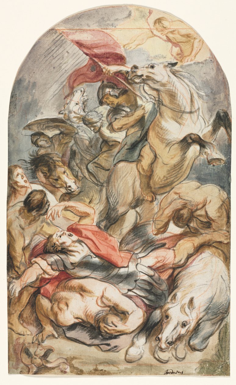 La Conversion de Saul avec cavalier et bannière, c. 1645-1647 - Jacob Jordaens