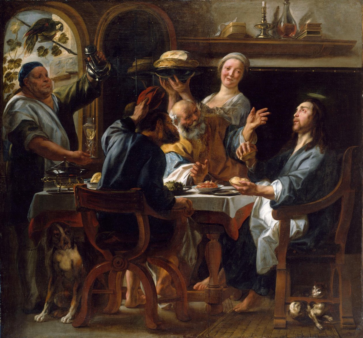 Le Souper à Emmaüs - Jacob Jordaens