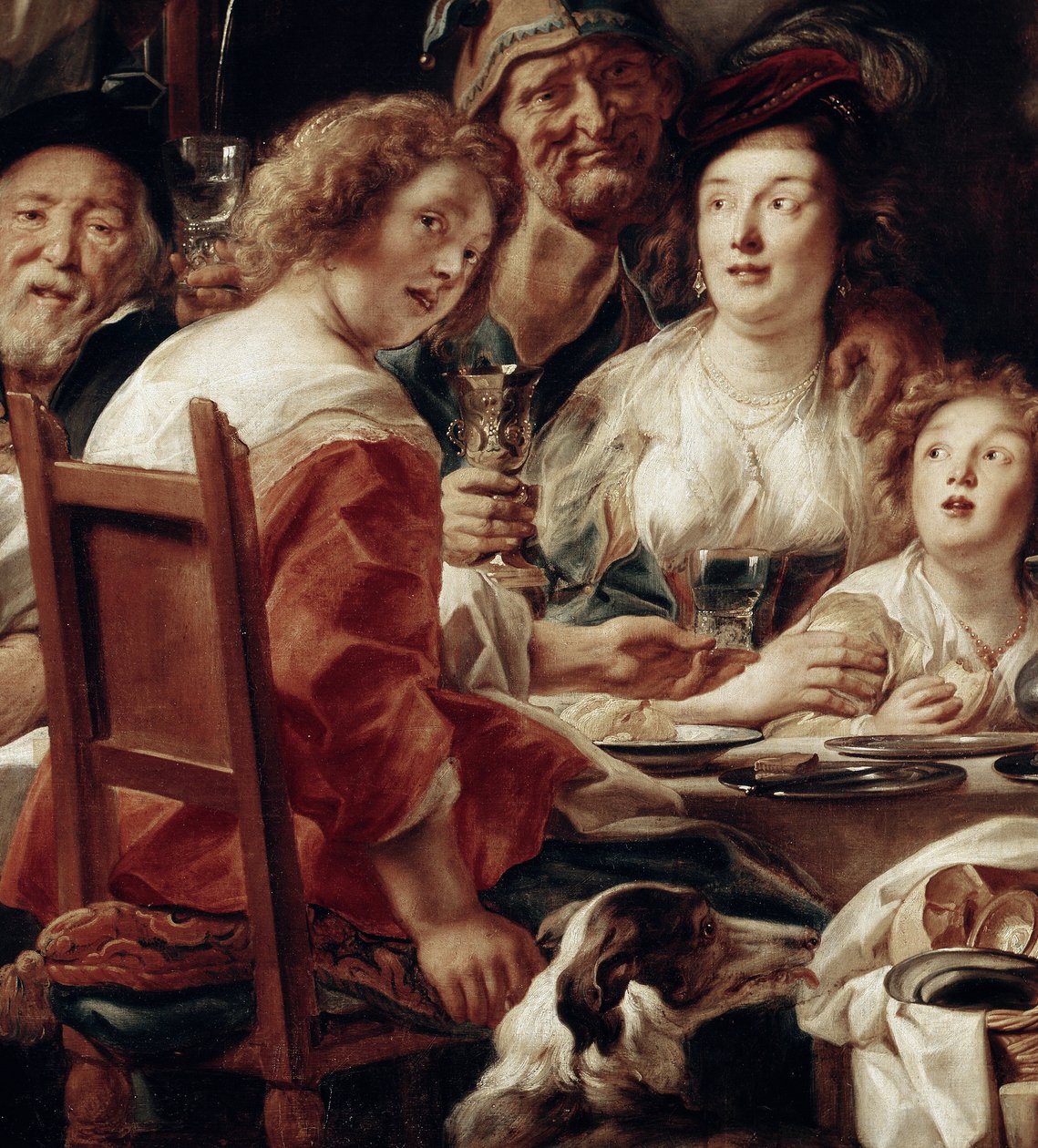Le roi boit (détail) - Jacob Jordaens