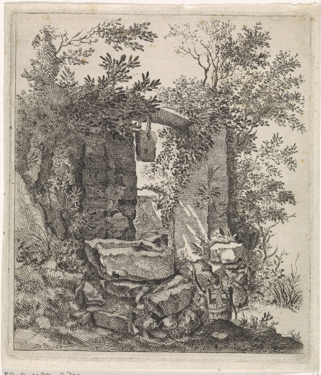 Porte en pierre délabrée dans un paysage - Jacob Lutma