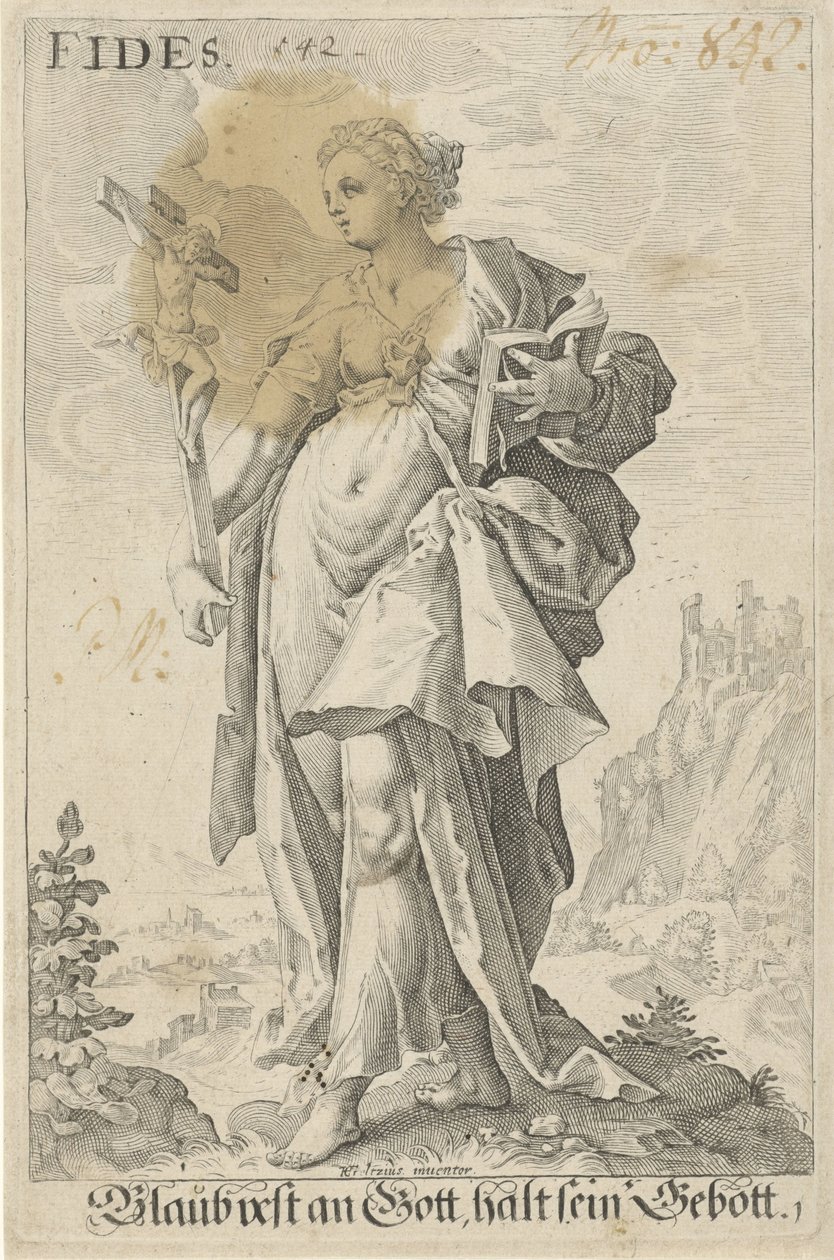 Geloof (Fides) - Jacob Matham (attributed to)