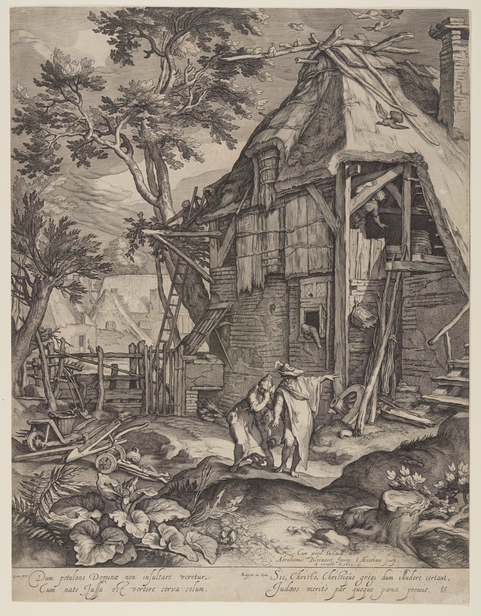 Abraham chasse Agar - Jacob Matham