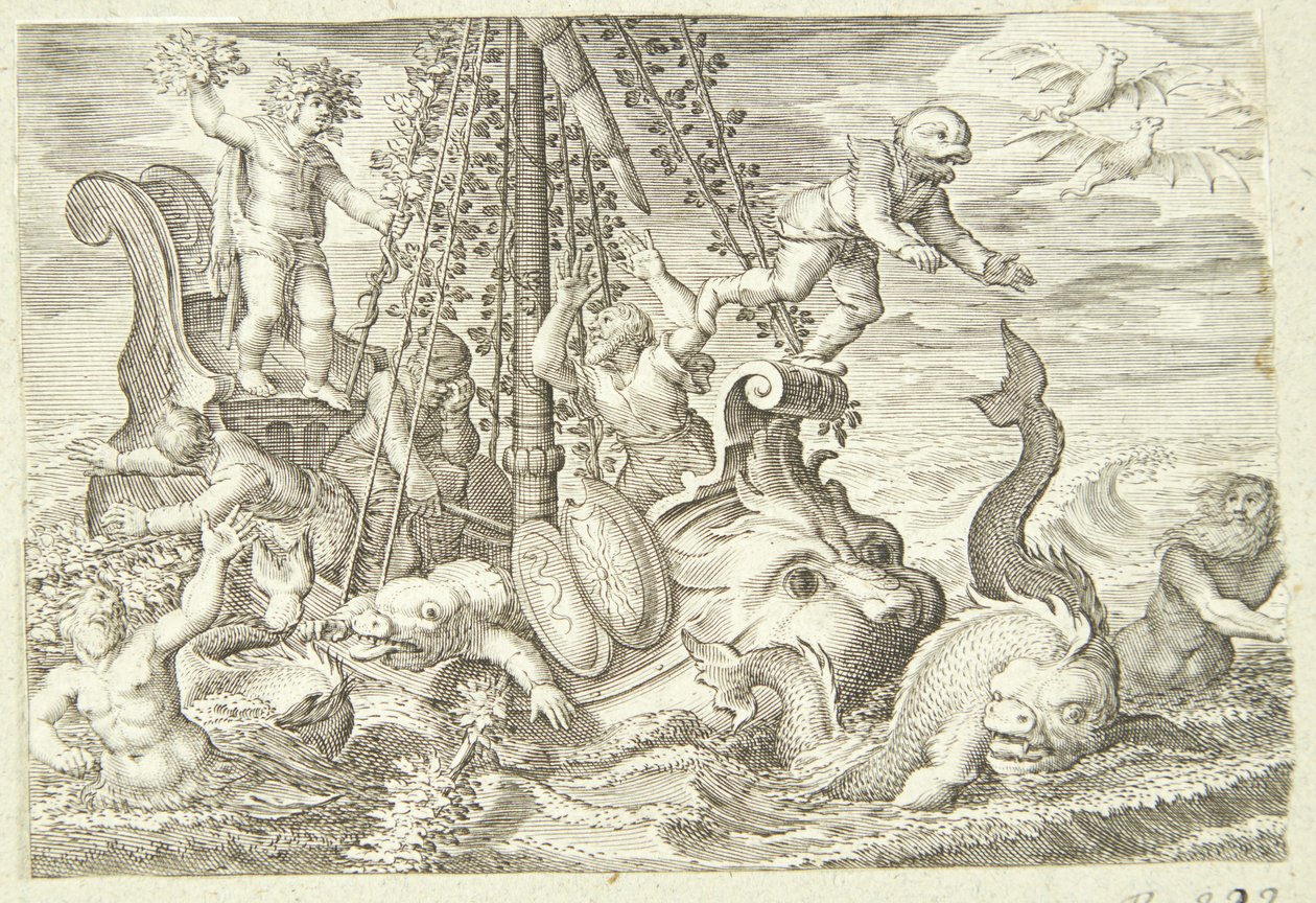 Les marins tyrrhéniens sont transformés en dauphins - Jacob Matham