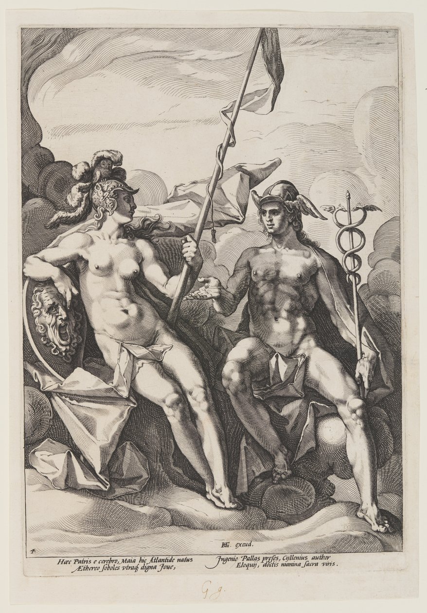 Pallas Athéna et Mercure - Jacob Matham