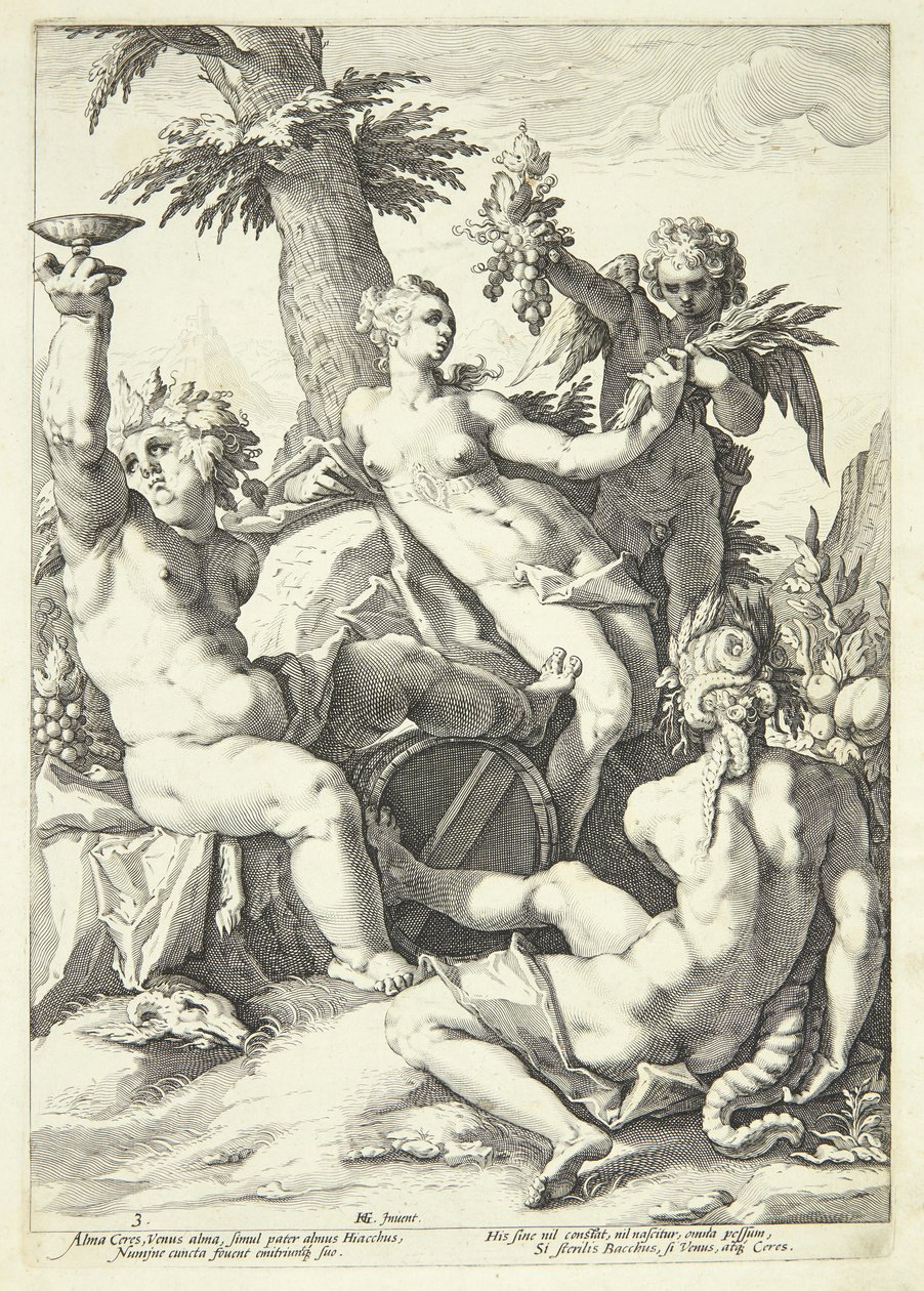 Sans Cérès et Bacchus, Vénus gèle - Jacob Matham