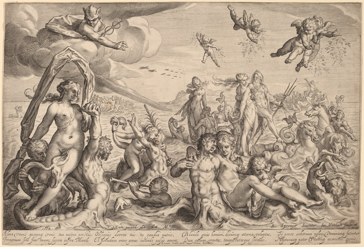 Le triomphe de Neptune et Thétis - Jacob Matham, after Bartholomaeus Spranger