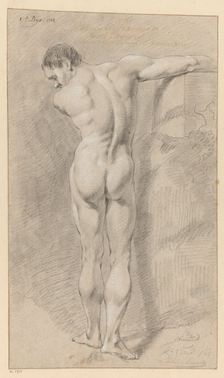 Nu masculin debout, vu de dos (1er prix 1768) - Jacob Maurer