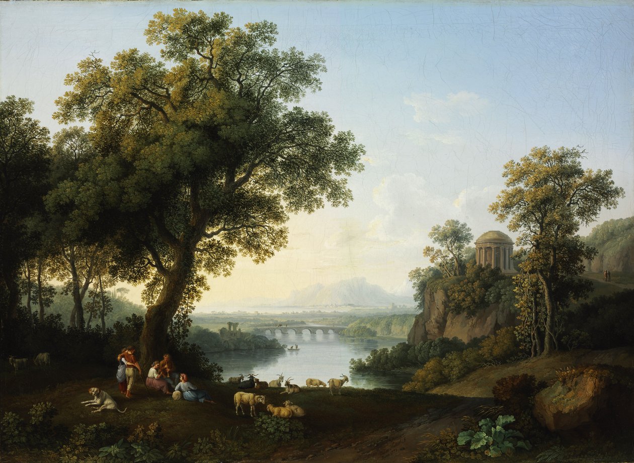 Paysage riverain | Jacob Philipp Hackert | Estampe d'art