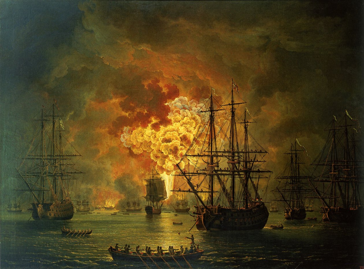 La destruction de la flotte turque dans la baie de Chesma, 1772 - Jacob Philippe Hackert