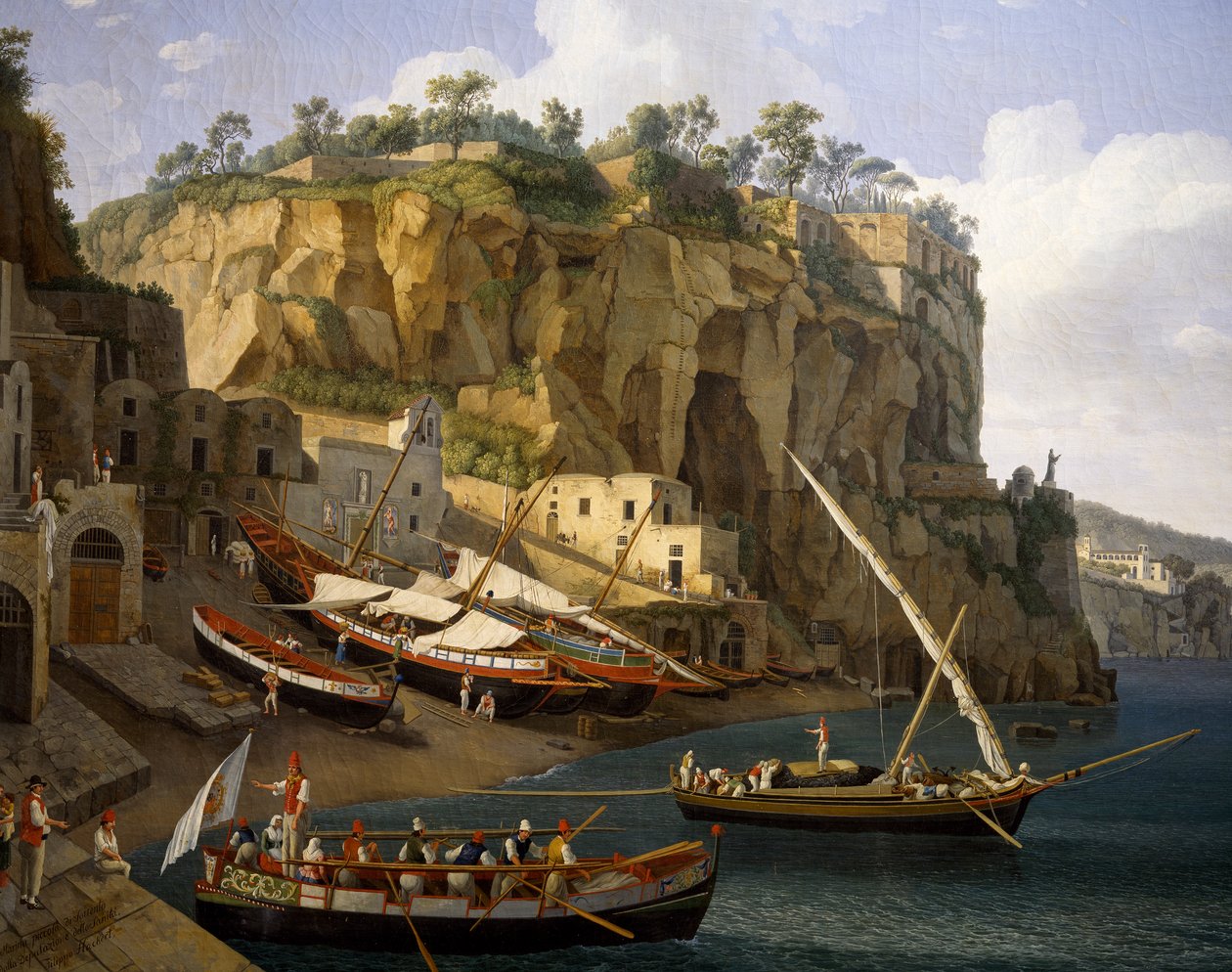Vue de la petite marina à Sorrente - Jacob Philippe Hackert