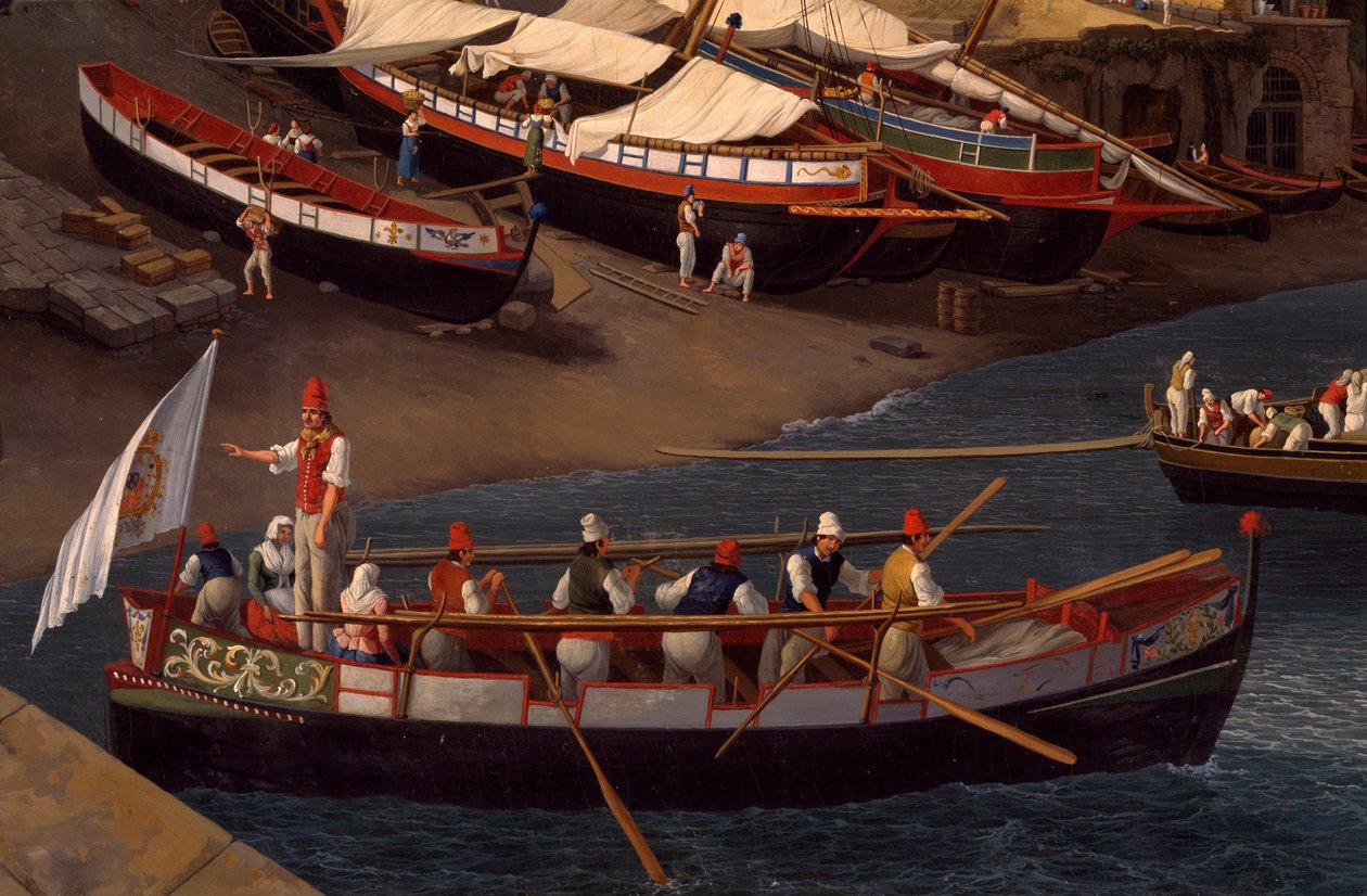 Vue de la petite marina à Sorrente - Jacob Philippe Hackert
